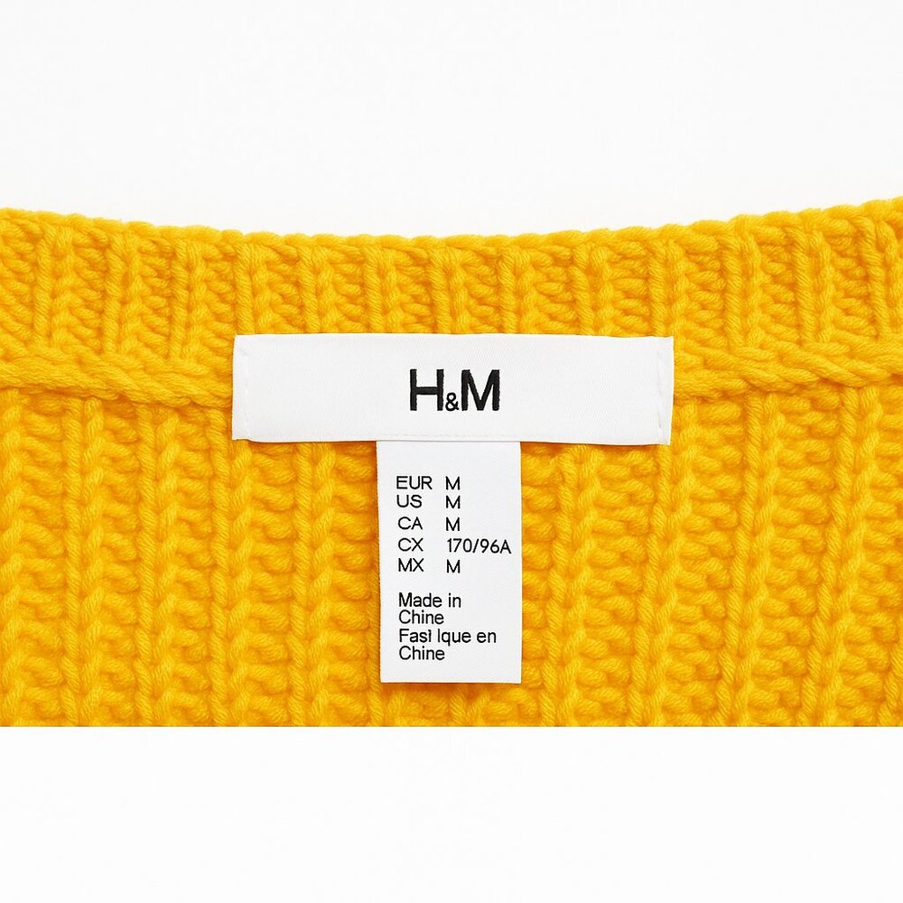 H&M Mustard Yellow Criss-Cross Back Knit Sweater — Size Medium (M)