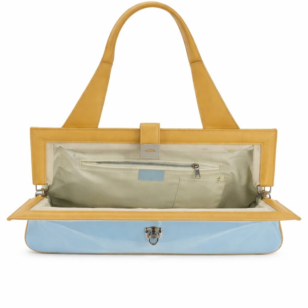 Two-Tone Patent Leather Shoulder Bag Handbag