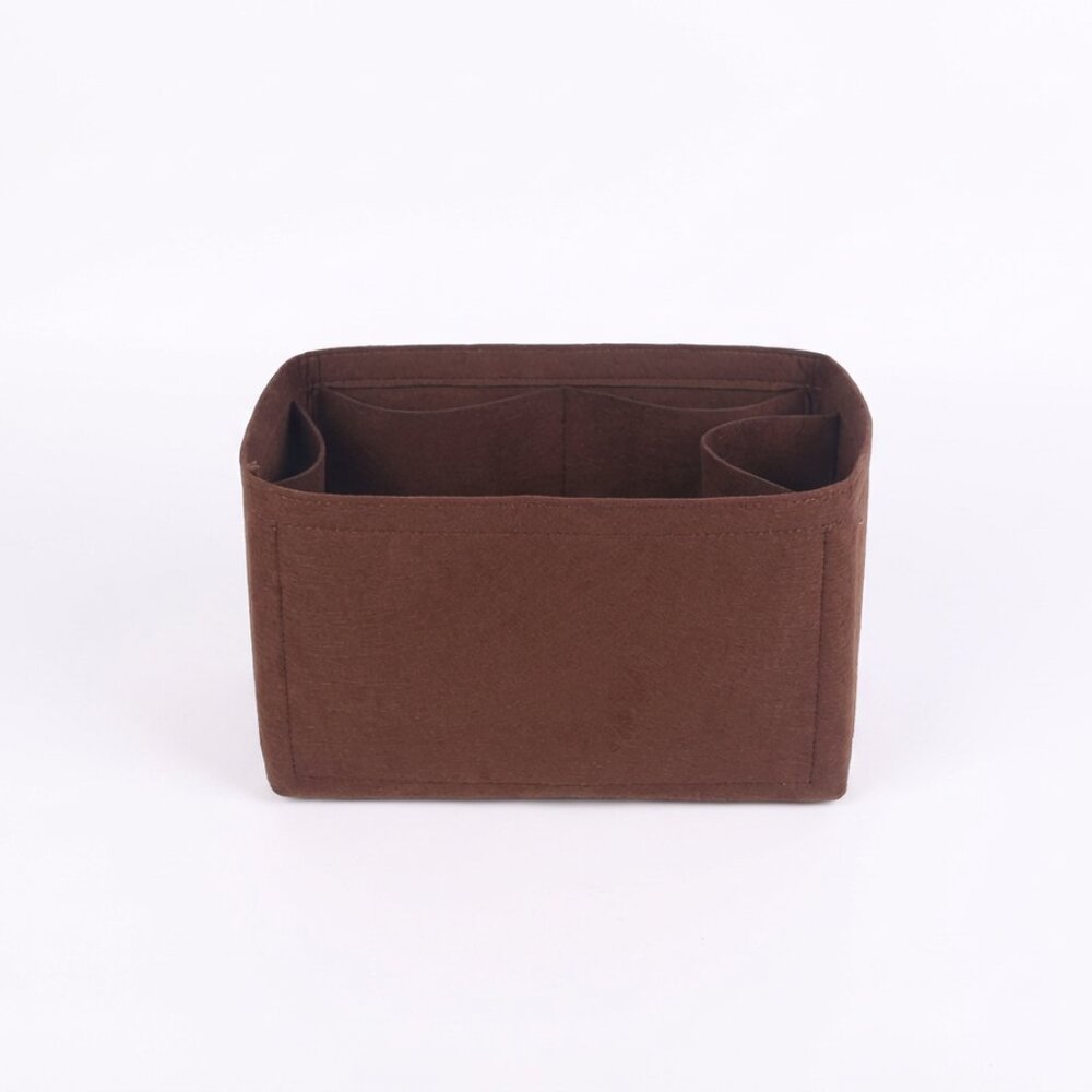 Coffee Multi-Pocket Felt Handbag Organizer
