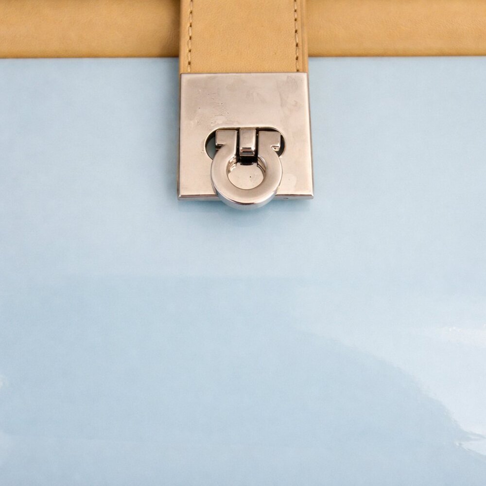 Two-Tone Patent Leather Shoulder Bag Handbag