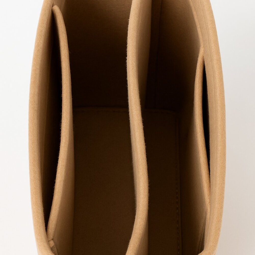 Beige Multi-Pocket Felt Handbag Organizer