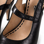 Enzo Angiolini Black Peep-Toe Heels