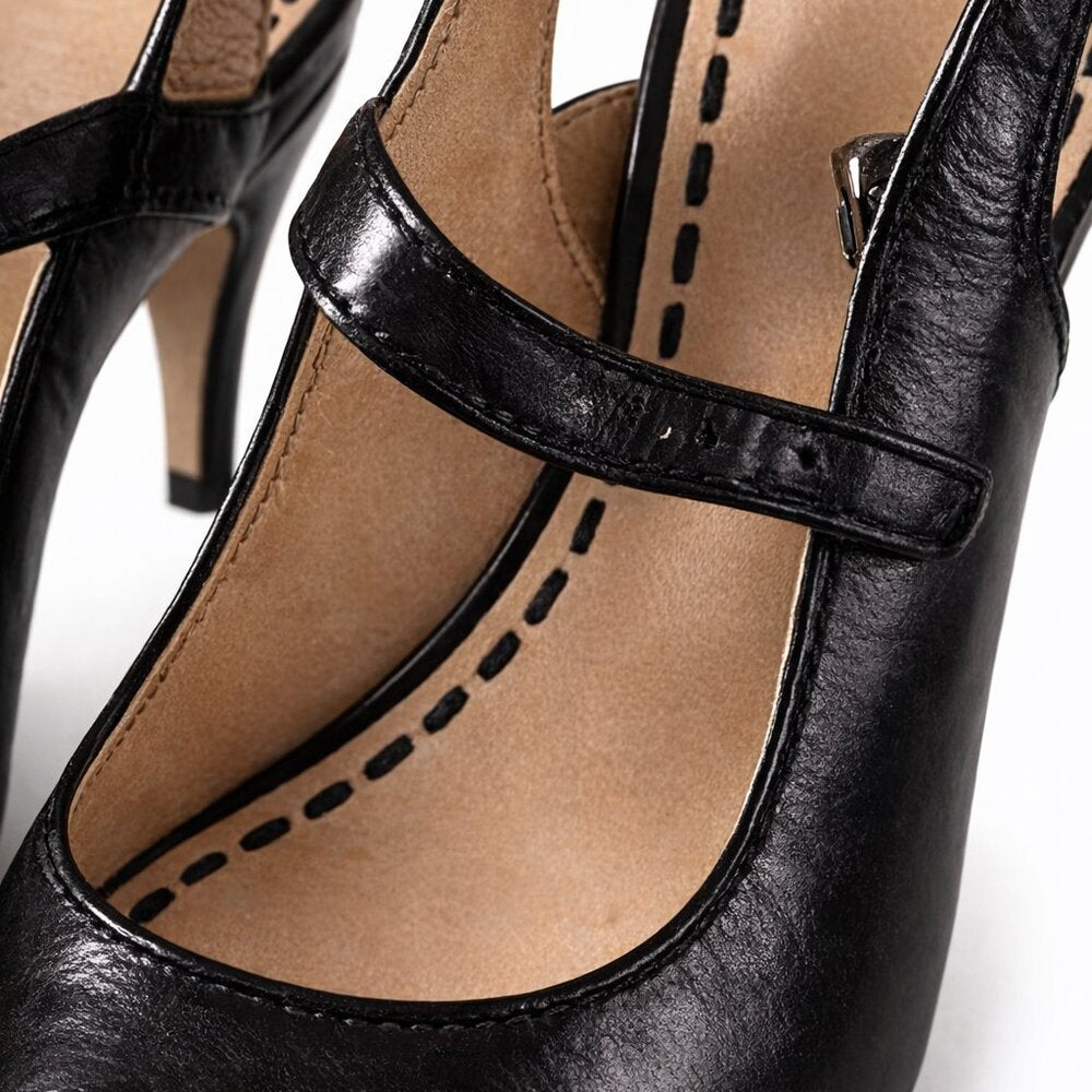 Enzo Angiolini Black Peep-Toe Heels
