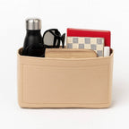 Beige Multi-Pocket Felt Handbag Organizer