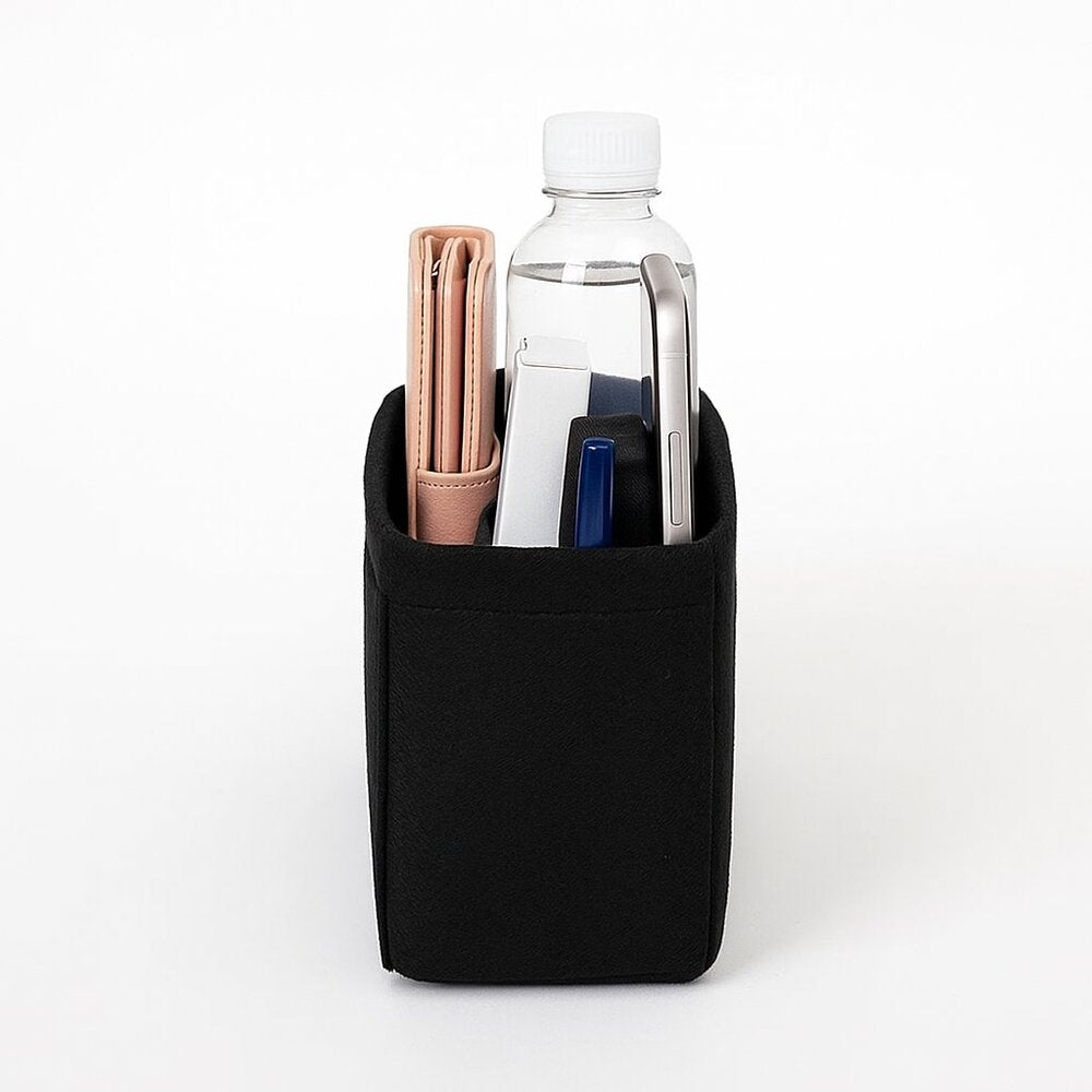 Black Multi-Pocket Felt Handbag Organizer