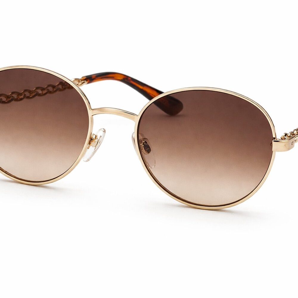 COACH Sunglasses – Light Gold Frame / Brown Gradient Lenses