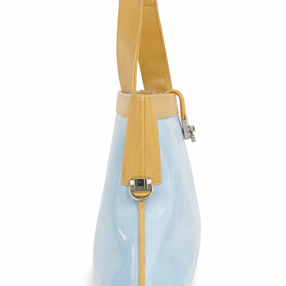 Two-Tone Patent Leather Shoulder Bag Handbag