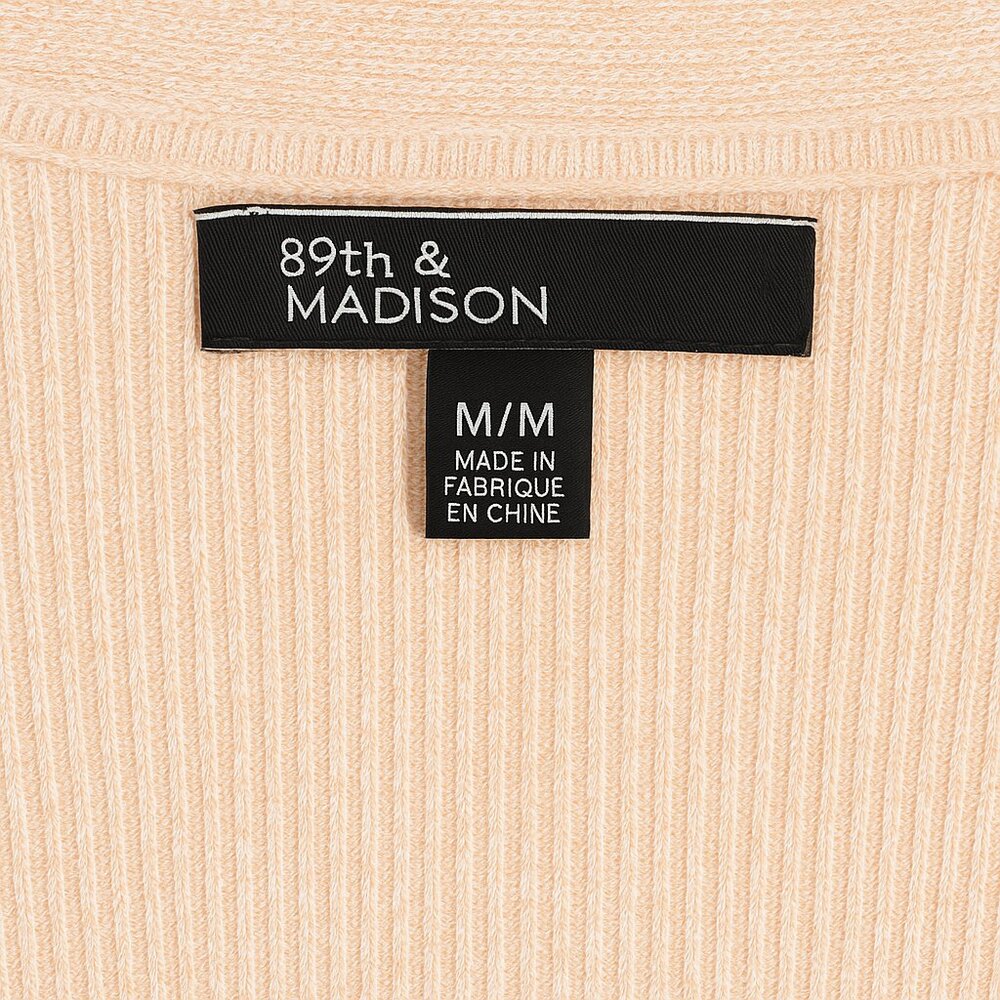 89th & Madison Open-Front Ribbed Cardigan – Size Medium (M)