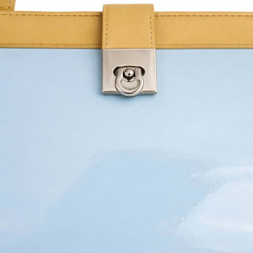 Two-Tone Patent Leather Shoulder Bag Handbag