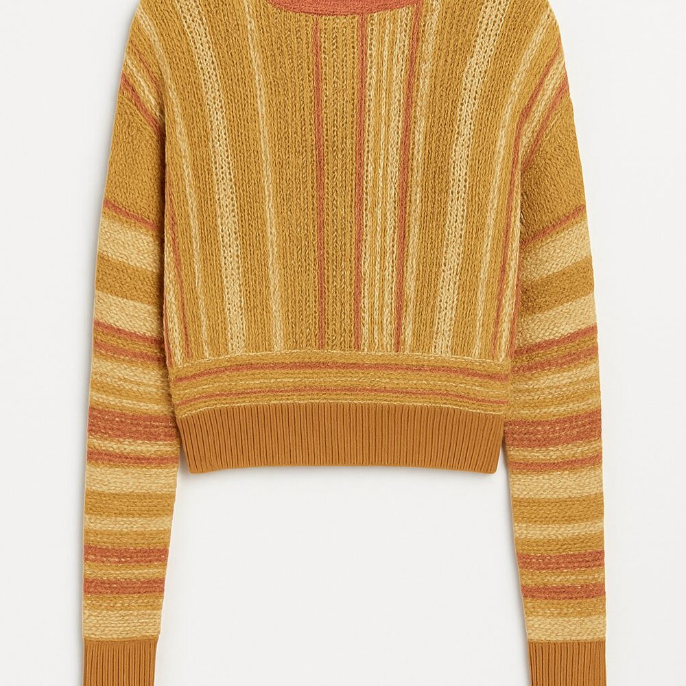 Free People Multicolor Textured Knit Sweater – Size S – Boho Chic