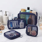 4pcs Travel Transparent Mesh Cosmetic Bag Set