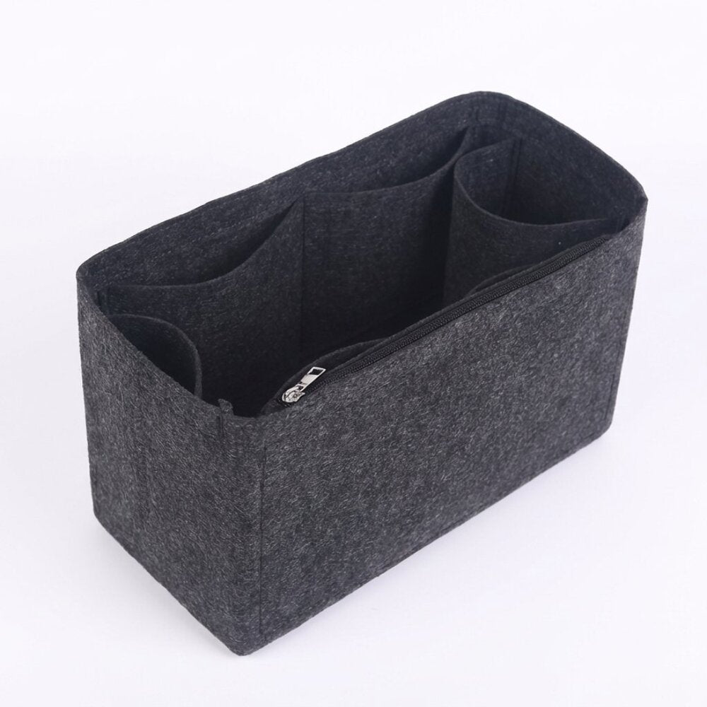 Dark Grey Multi-Pocket Felt Handbag Organizer