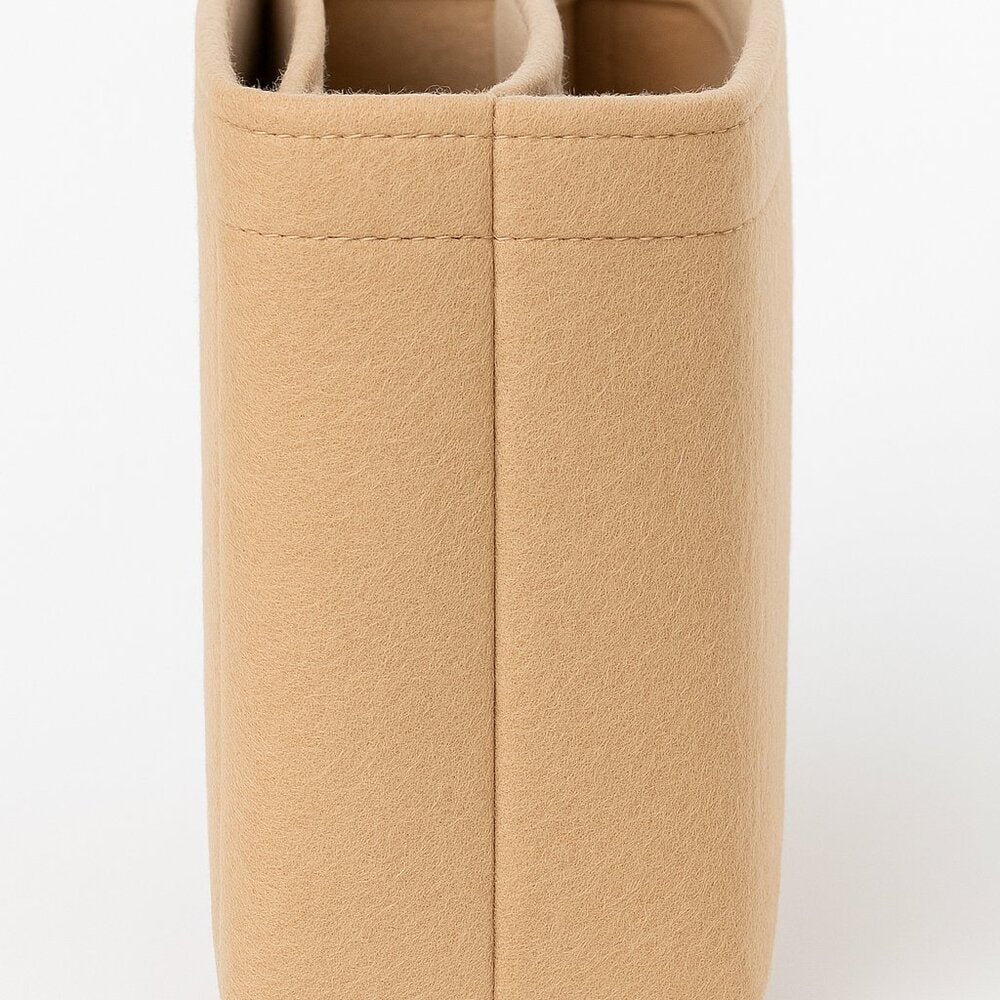 Beige Multi-Pocket Felt Handbag Organizer