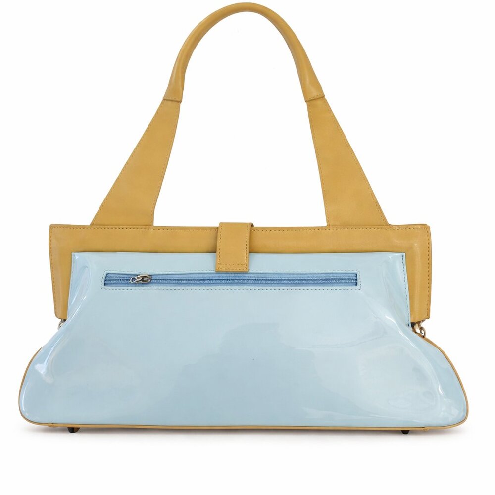 Two-Tone Patent Leather Shoulder Bag Handbag