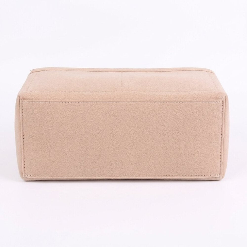 Beige Multi-Pocket Felt Handbag Organizer